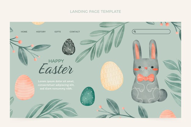 Aquarell-Ostern-Landing-Page-Vorlage