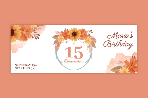 Aquarell quinceañera facebook-cover