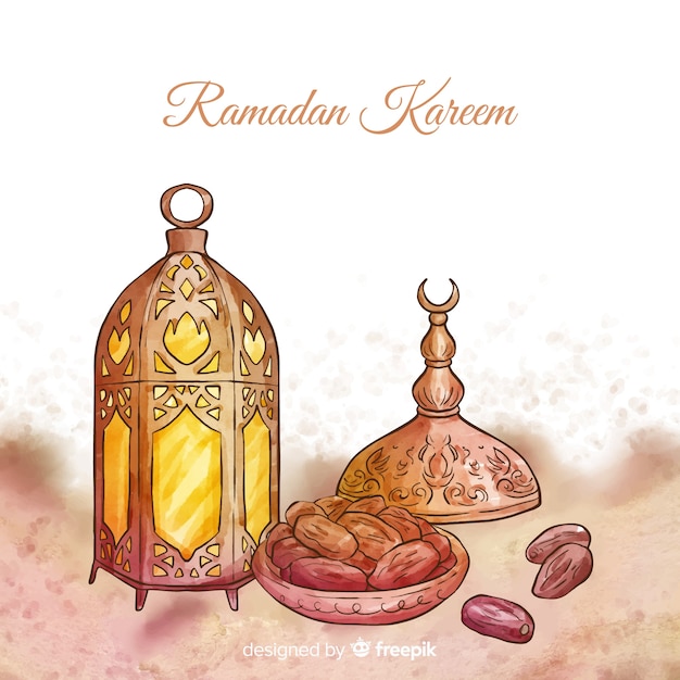 Aquarell Ramadán Hintergrund