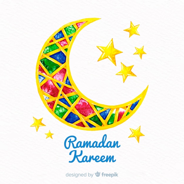 Kostenloser Vektor aquarell ramadan hintergrund