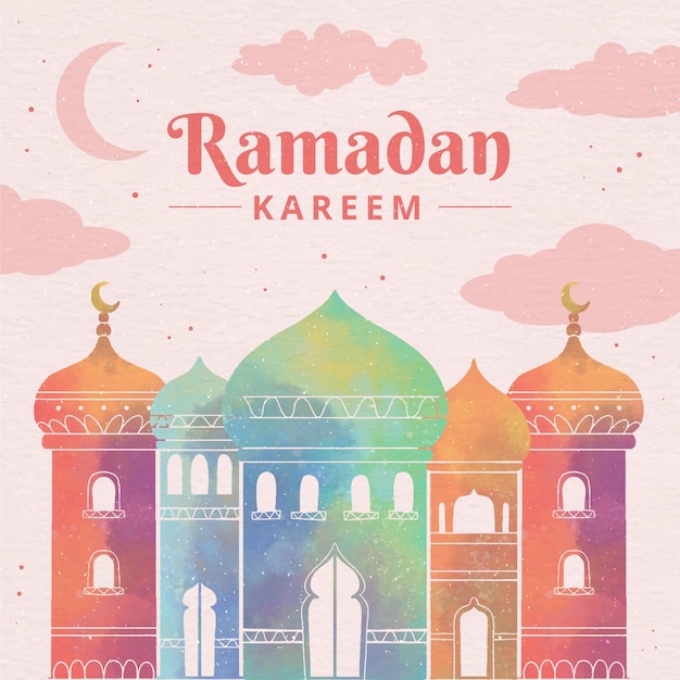 Aquarell ramadan kareem illustration