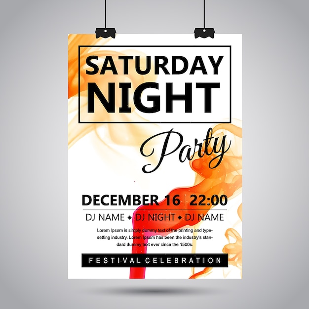 Aquarell Rauch Party Poster Designs