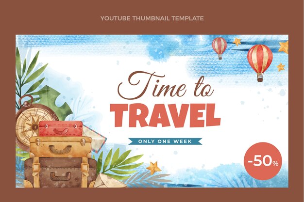Aquarell Reisevorlage von Youtube Thumbnail