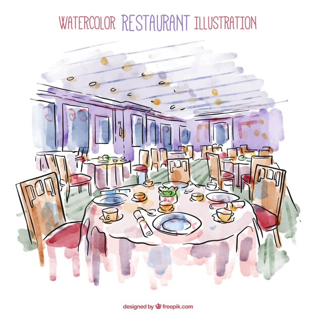 Aquarell Restaurant illistration