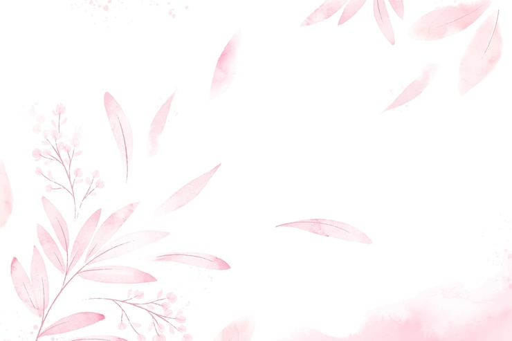 Kostenlose Vektor aquarell rosa blätter hintergrund