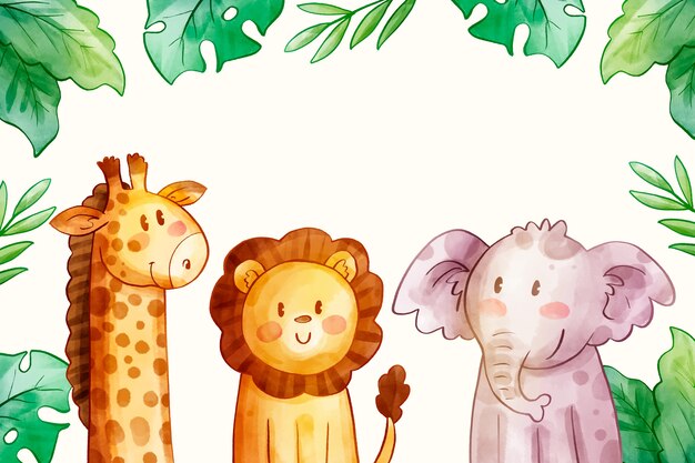 Aquarell-Safari-Hintergrund