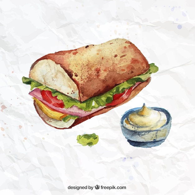 Kostenloser Vektor aquarell-sandwich