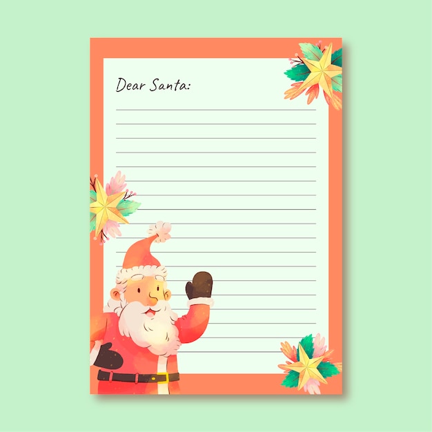 Aquarell santa briefvorlage