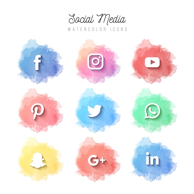 Aquarell social media icons