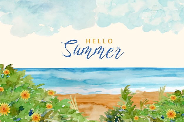 Aquarell Sommer Hintergrund