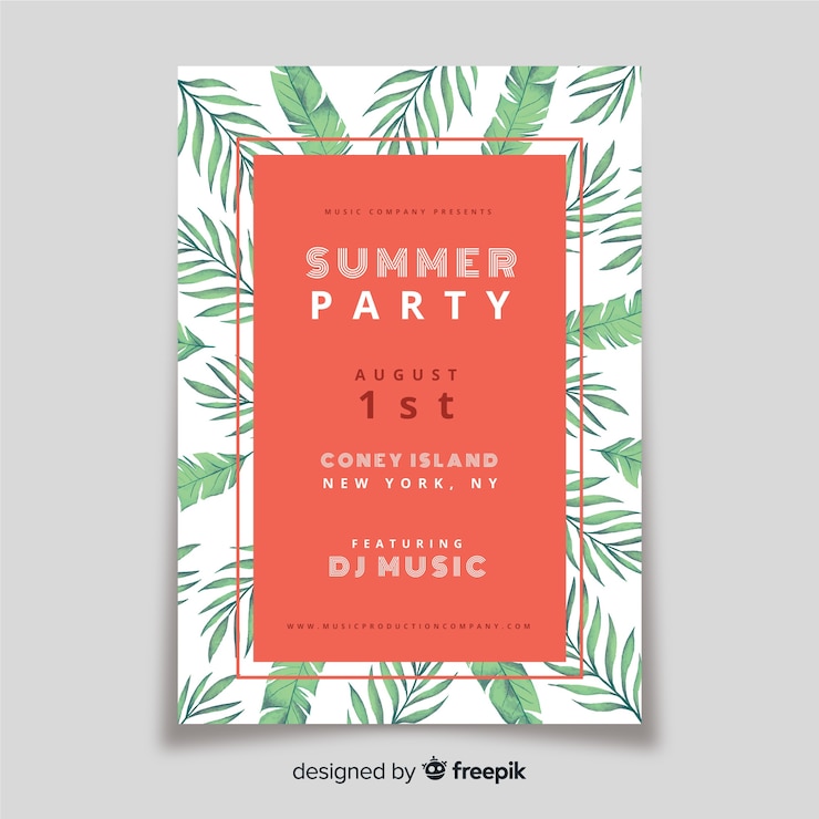 Kostenlose Vektor aquarell sommerfest plakat vorlage