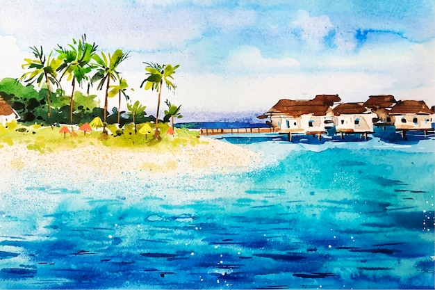 Aquarell Sommerhintergrund