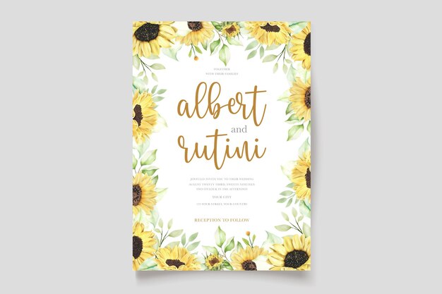 Aquarell Sonnenblume Einladungskarte