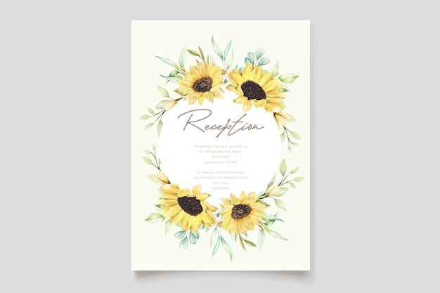 Aquarell sonnenblumen hochzeitseinladungskarte