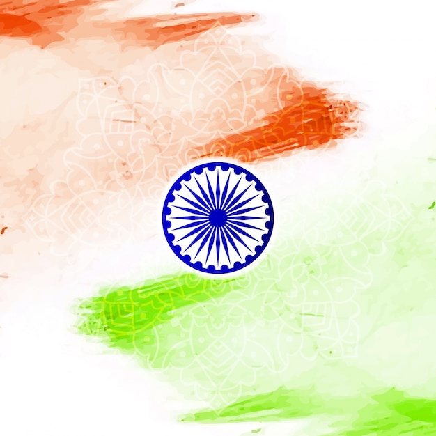 Kostenloser Vektor aquarell-stil indischen flagge thema hintergrund