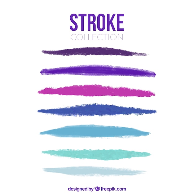 Kostenloser Vektor aquarell streicht sammlung