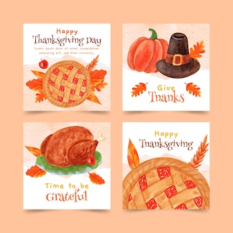 Aquarell thanksgiving instagram posts sammlung