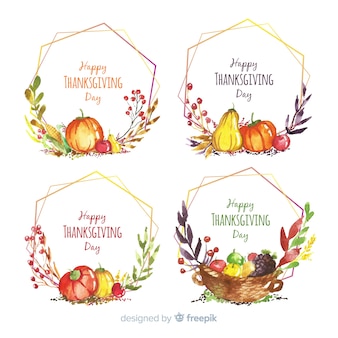 Aquarell thanksgiving-label-auflistung