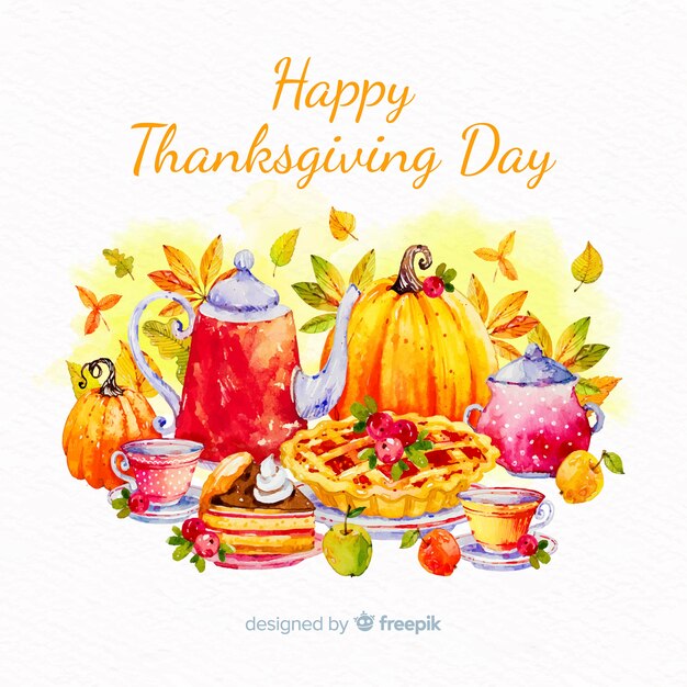 Aquarell Thanksgiving Tag Hintergrund