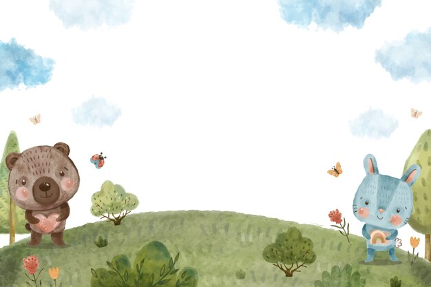 Aquarell Tierwelt Hintergrund