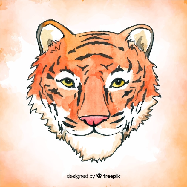 Kostenloser Vektor aquarell tiger hintergrund