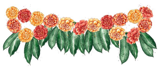 Aquarell ugadi Girlande Illustration