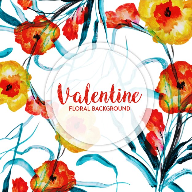 Aquarell Valentine Blumen Hintergrund