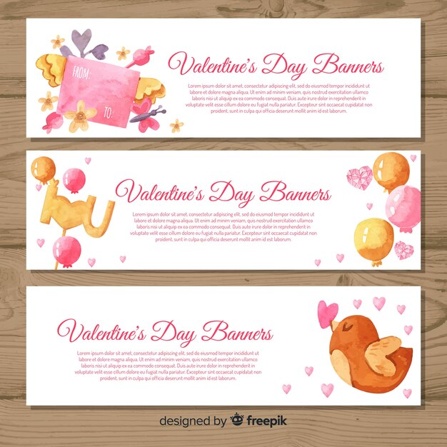 Aquarell valentinstag banner