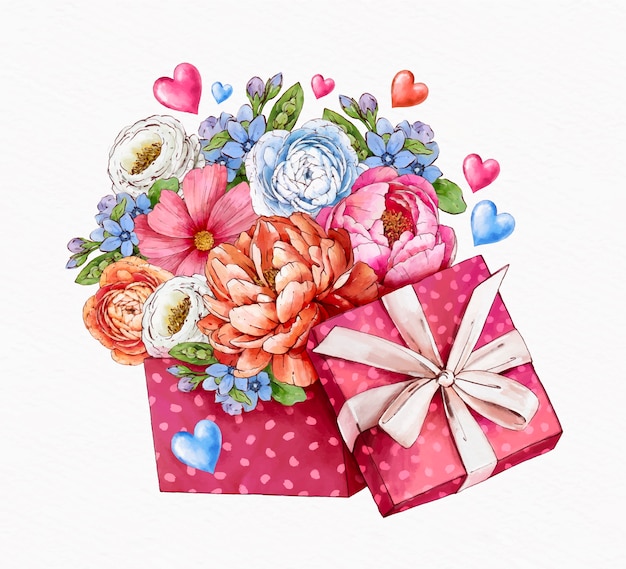 Aquarell Valentinstag Giveaway