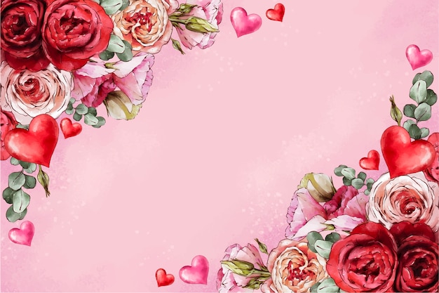 Aquarell Valentinstag Hintergrund