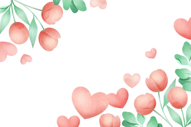 Kostenloser Vektor aquarell valentinstag wallpaper