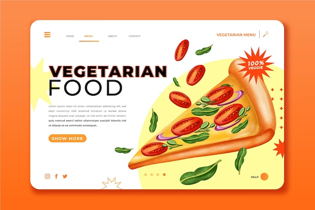 Aquarell vegetarisches essen landingpage