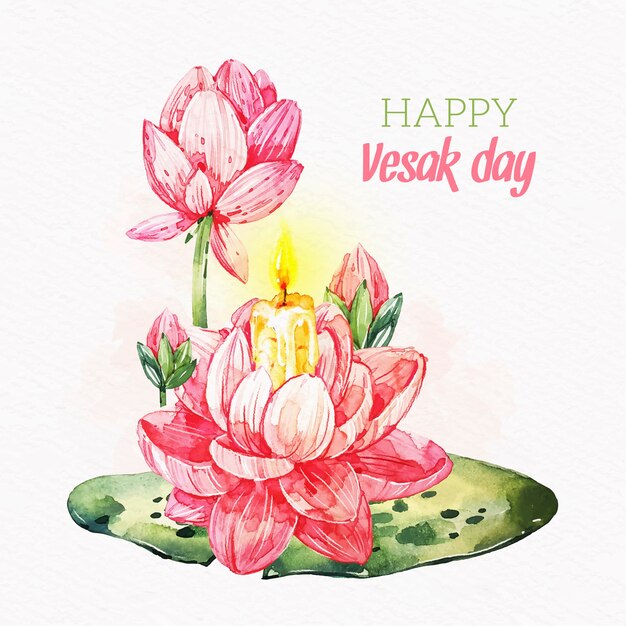 Aquarell-Vesak-Konzept