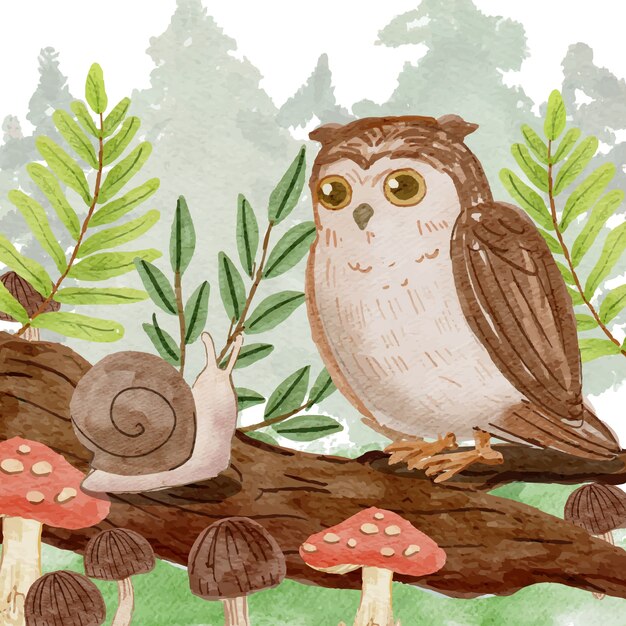 Aquarell Waldtiere Abbildung