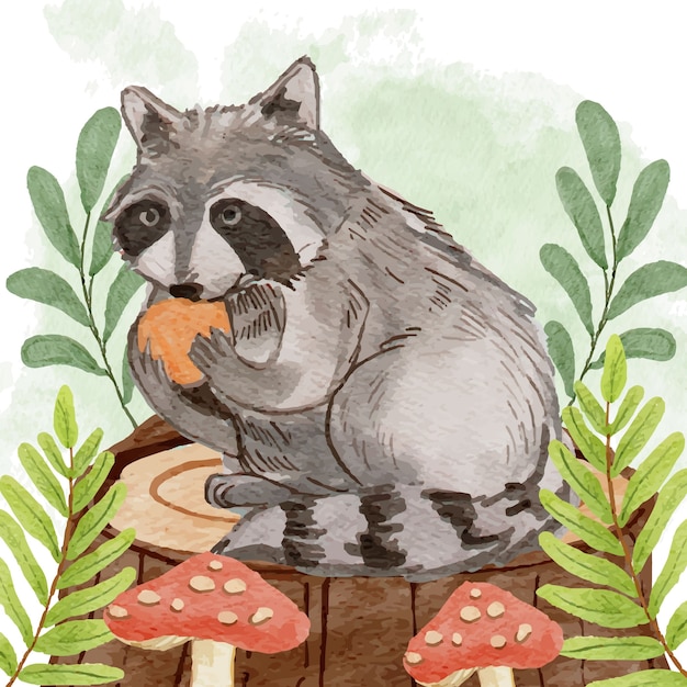 Aquarell Waldtiere Abbildung