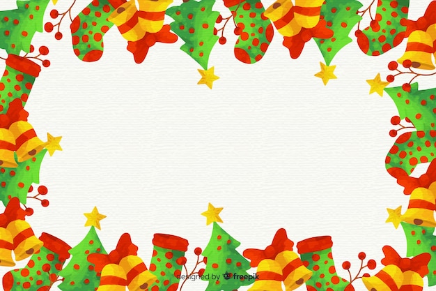 Kostenloser Vektor aquarell weihnachten hintergrund