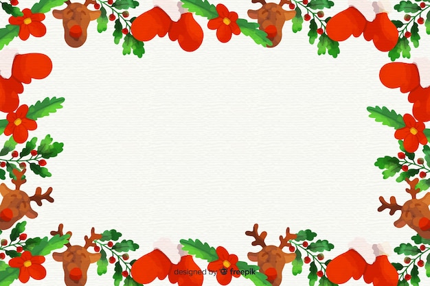 Kostenloser Vektor aquarell weihnachten hintergrund