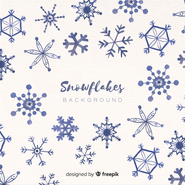 Aquarell Weihnachten Sowflakes Hintergrund