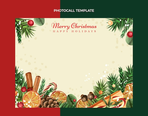 Aquarell-Weihnachts-Fototermin-Vorlage