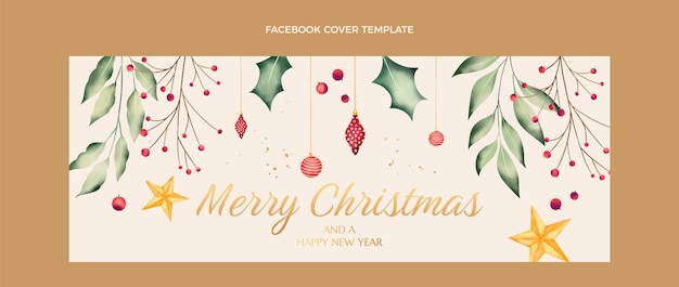 Aquarell weihnachts-social-media-cover-vorlage