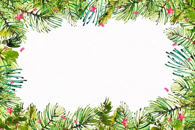 Kostenloser Vektor aquarell weihnachtsbaum braches hintergrund