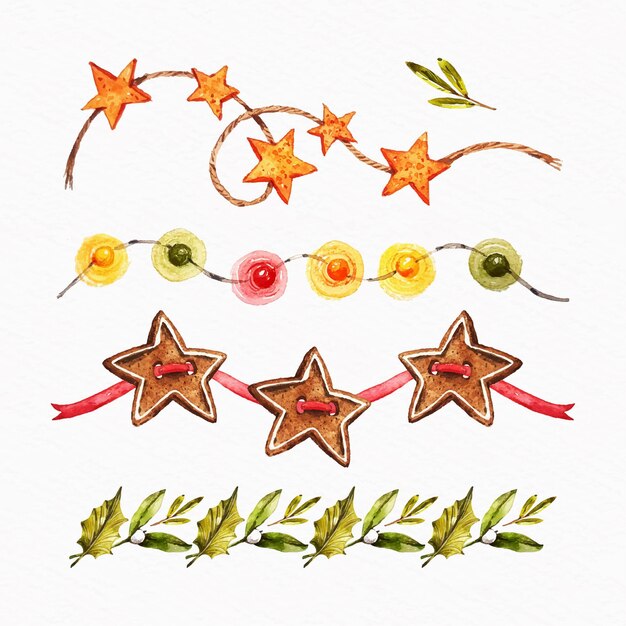 Aquarell Weihnachtsbeleuchtung Sammlung