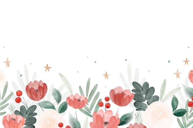 Aquarell-Weihnachtsblumen-Hintergrund