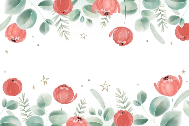 Aquarell Weihnachtsblumenhintergrund