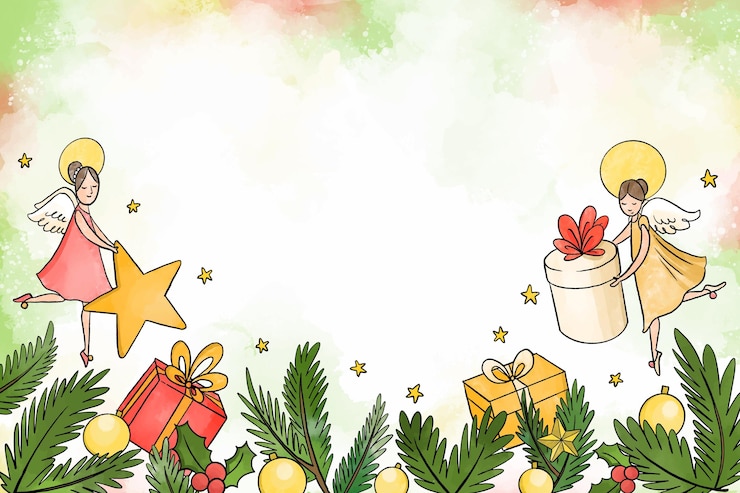 Kostenlose Vektor aquarell-weihnachtshintergrund