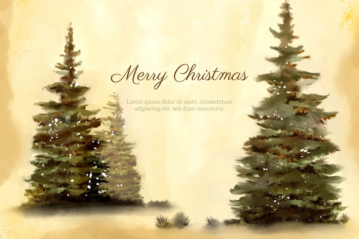 Kostenlose Vektor aquarell weihnachtshintergrund
