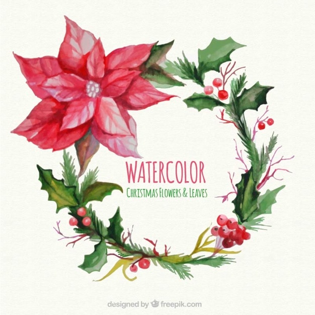 Kostenloser Vektor aquarell-weihnachtskarte