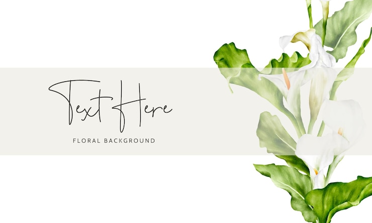Kostenlose Vektor aquarell weiße calla-lilie blume florale hintergrundvorlage