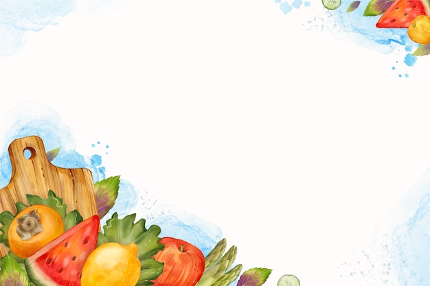 Kostenloser Vektor aquarell welt vegetarischer tag hintergrund