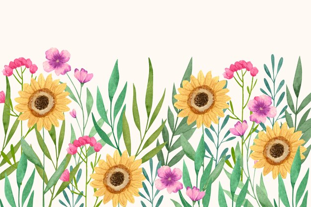 Aquarell Wildblumen Hintergrund